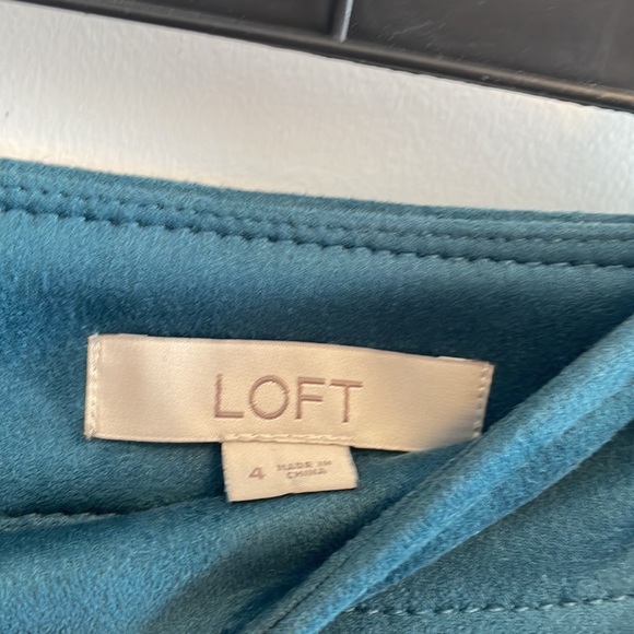 LOFT teal suede skirt - Picture 4 of 7